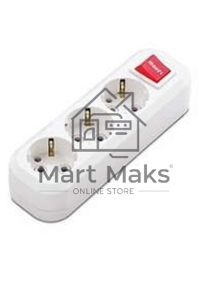 Колодка удлинителя MAKEL MGP211 3 гнезда с заземлением c выключателем