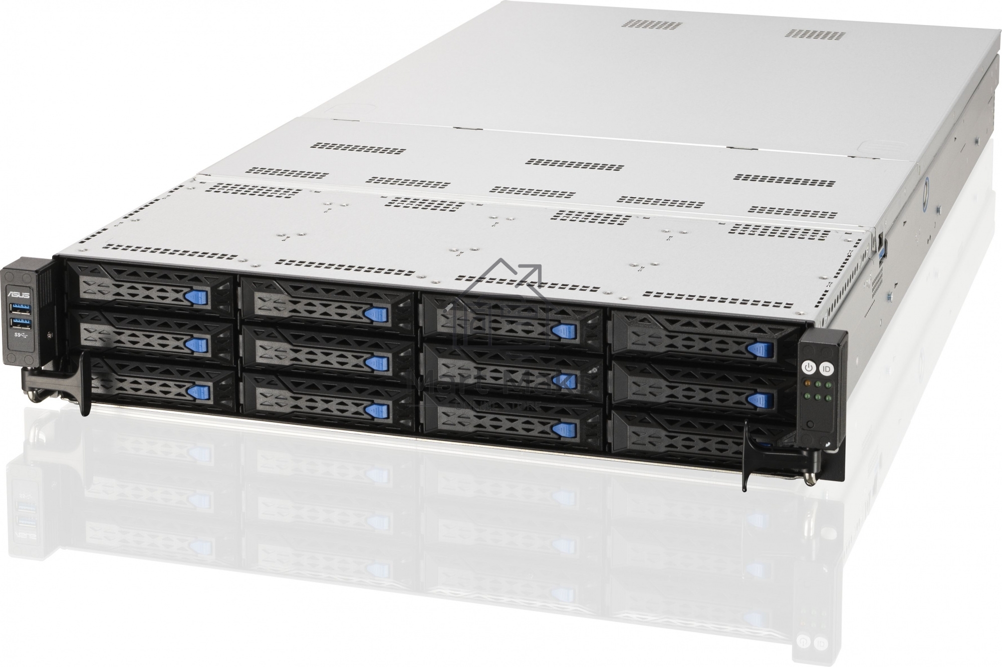 Серверная платформа Asus RS720A-E11-RS12 3x SFF8643 + 4x Slimx8 NVME + 4x Slimx4(NVME) on the backplane, support 8xNVME to motherboard, 1x OCP 3.0, 2x 10GbE (Intel x710), 2x 1600W