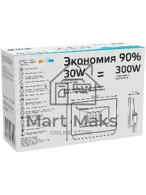 Прожектор светодиодный Gauss Elementary 30W 2695lm 4000К 200-240V IP65 черный LED