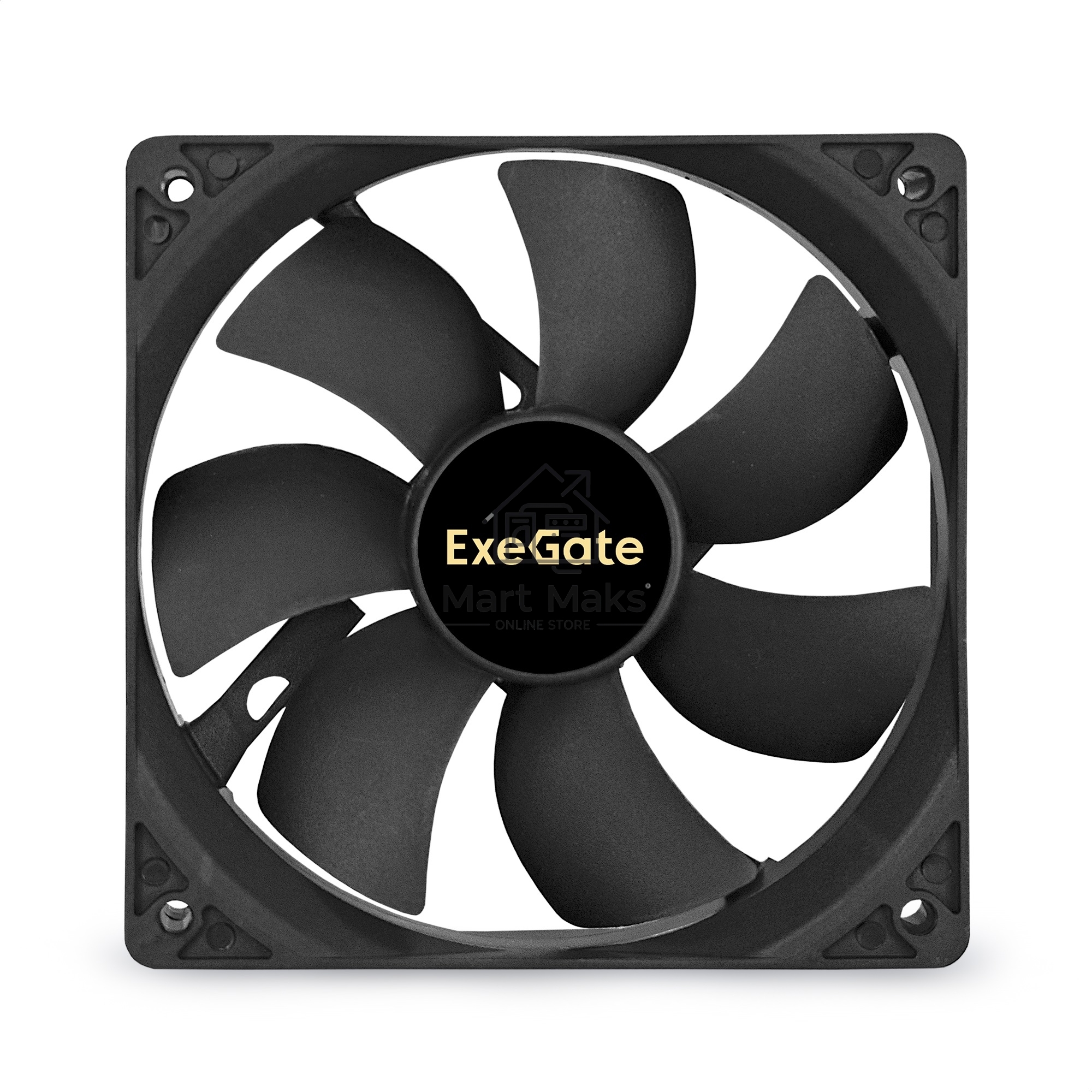 Вентилятор для корпуса ExeGate EX12025S2P черный, 120 мм, 1500 об/мин, 24 дБ, 2 pin