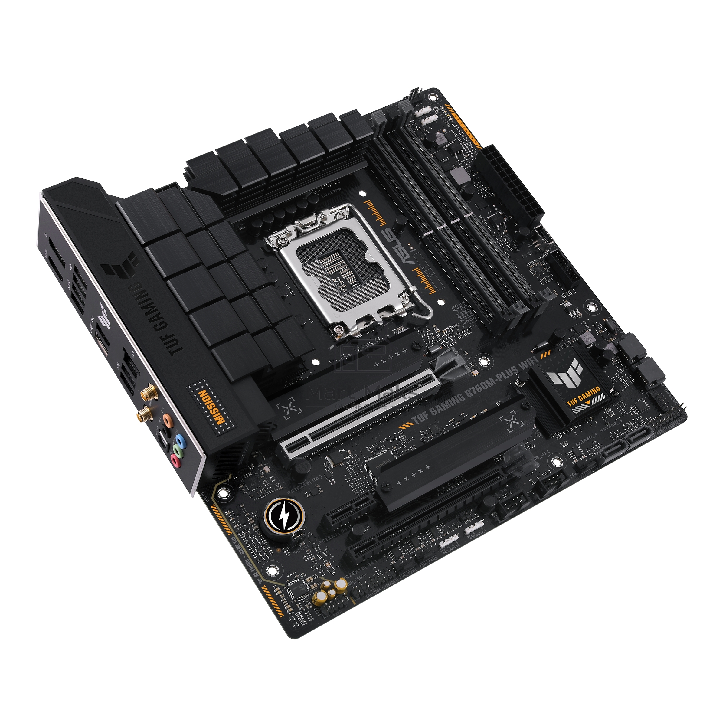 Материнская плата ASUS TUF GAMING B760M-PLUS WIFI, LGA 1700, Intel B760, 4xDDR5, 4xSATA, 2xM.2, 1xPCI-E 5.0 x16, 1xPCI-E 4.0 x4, 3xUSB-A 3.2 Gen 1, 2xUSB-A 3.2 Gen 2, 2xUSB 2.0, 1xUSB-C 3.2 Gen 2x2, 1x2.5Gb LAN, 5x3.5 мм, 7.1, Wi-Fi 6, Bluetooth 5.2, Micr