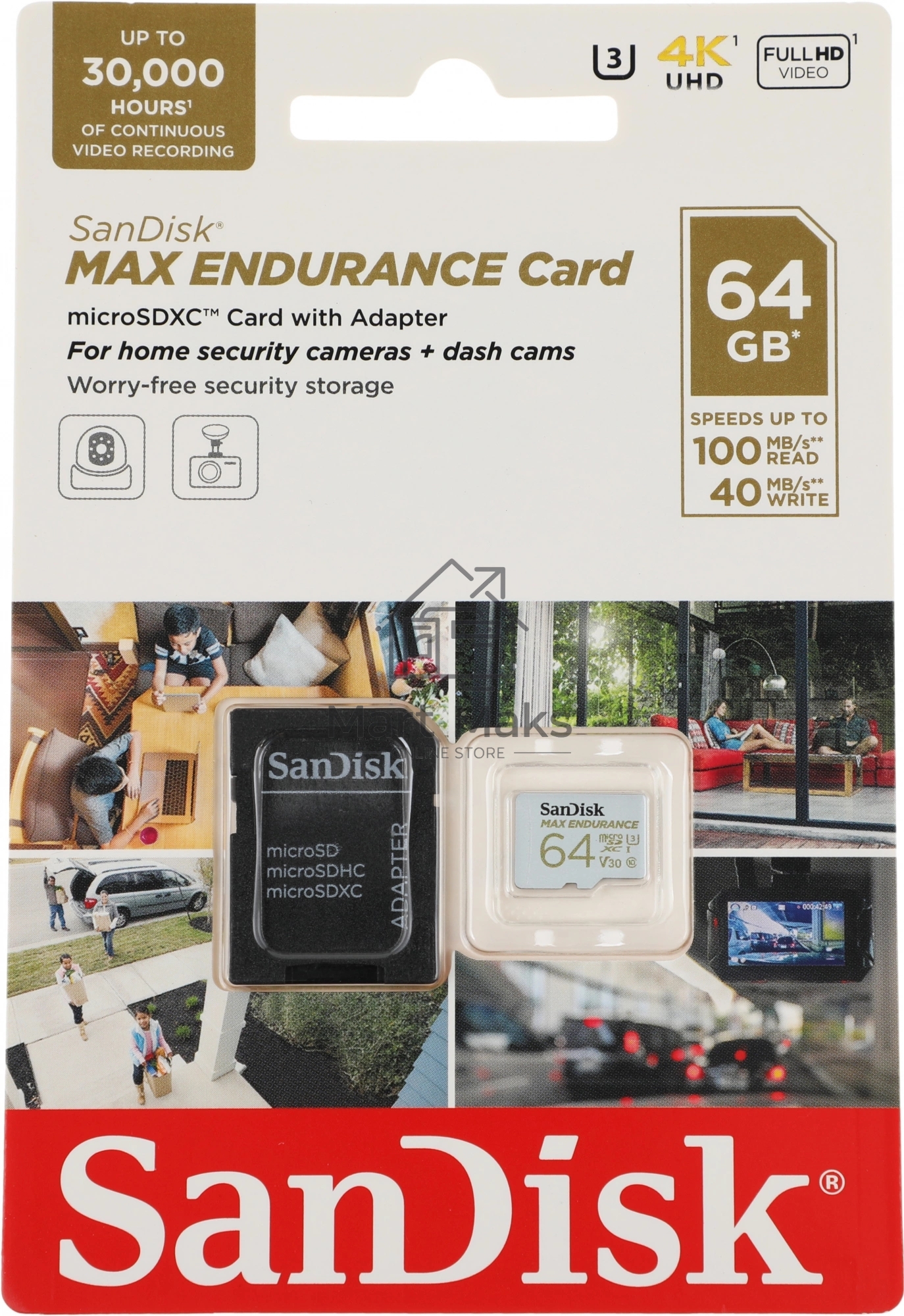 Карта памяти SanDisk MICRO SDHC 64GB UHS-3 SDSQQVR-064G-GN6IA