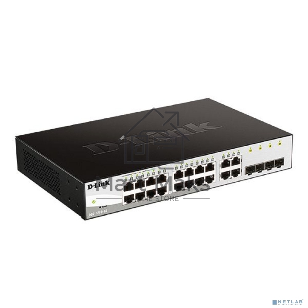 Коммутатор настраиваемый L2 коммутатор, 16х1000Base-T, 4хCombo 1000Base-T/SFP, упрощенный интерфейс CLI