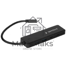 Разветвитель USB3.1 Gembird UHB-C425, 2xUSB, 2xType-C, с доп.питанием (порт Type-C), кабель Type-C 19см