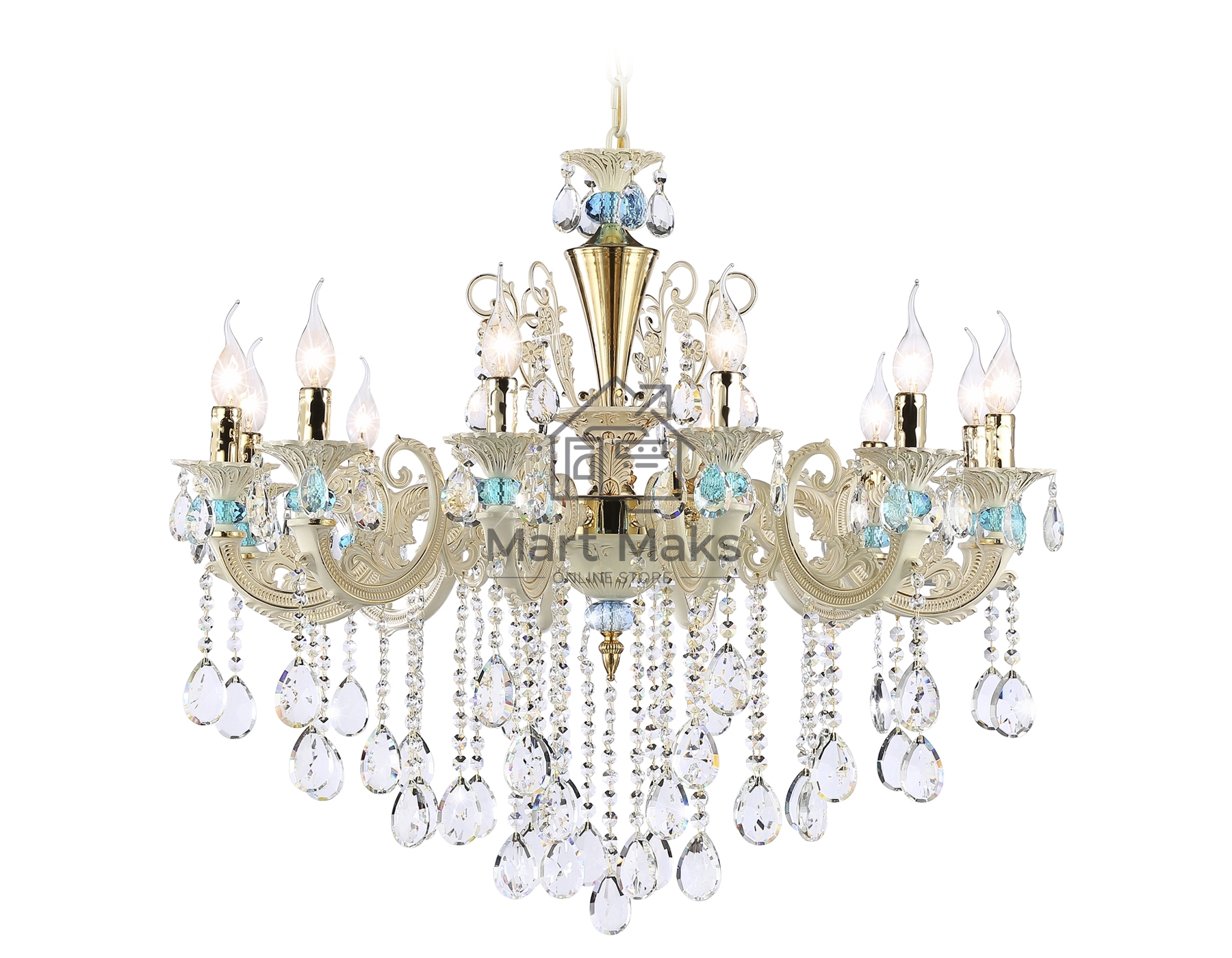 Светильник Ambrella light TR4929/12 GD/WH/CL золото/белый/прозрачный E14*12 max 40W D910*680