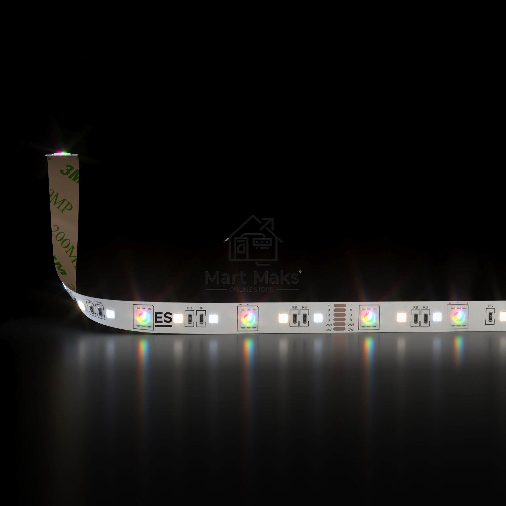 Лента светодиодная 5050+2835+2835 90Led 16W IP20 RGBWW / 90Led 16W IP20 MIX RGB 3300/6500 теплый белый/холодный белый
