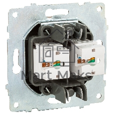 Ovivo Механизм роз. комп. 2-местн. (RJ45 CAT6), черный металлик, 600-000317-230