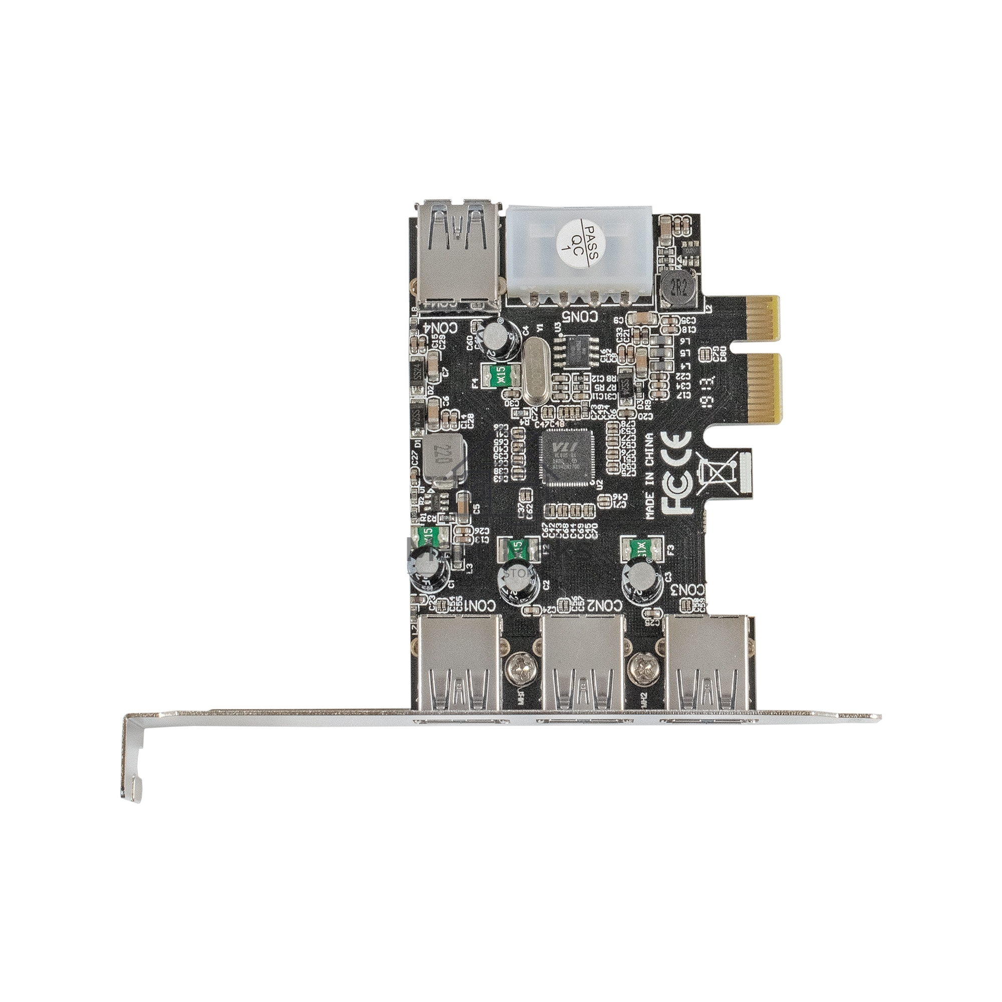 Контроллер ExeGate EXE-367 PCI-E 2.0, 3*USB3.0 ext + 1*USB3.0 int, разъем доп.питания (OEM)