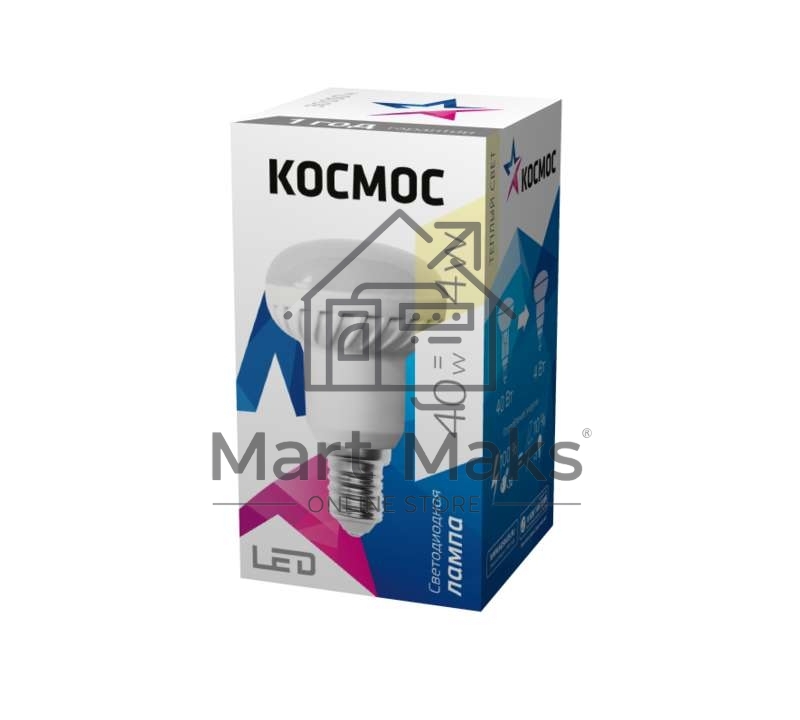 Лампа светодиодная LED R39 4Вт 220В E14 3000К Космос Lksm_LED4wR39E1430