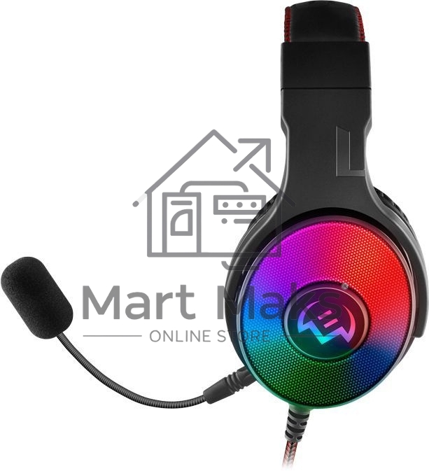 Игровые наушники SVEN AP-U1001MV с микрофоном черные (USB, LED, mini jack O 3,5 мм (4 pin), 50 мм, RGB подсветка)