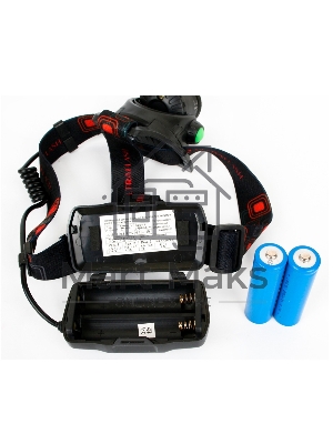 Фонарь Ultraflash налобный с аккумулятором E1336 3,7В, черный, 1LED, 4 Ватт, фокус, 2 ак 4 реж, сенсор, бокс