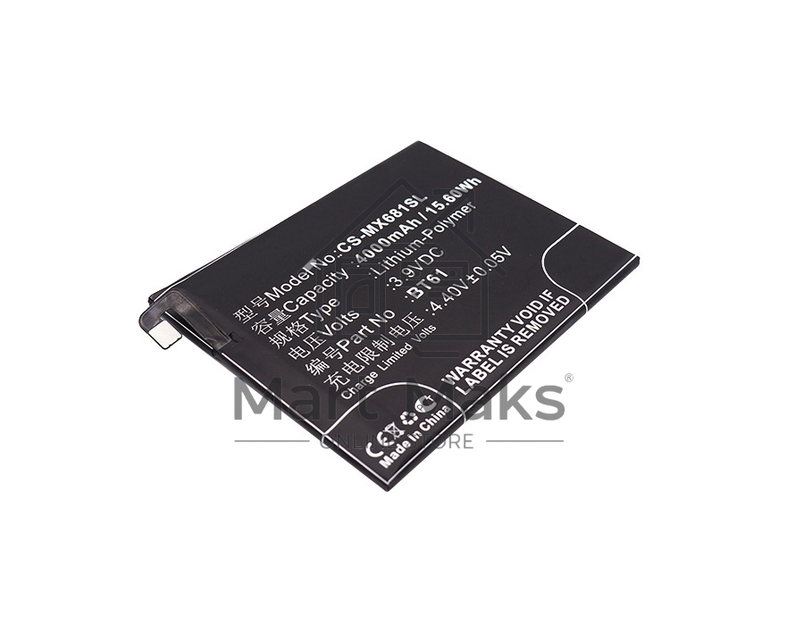 Аккумулятор CameronSinoCS-MX681SL BT61 для Meizu M3 Note (М - версия M681H) 3.9V / 4000mAh / 15.60Wh