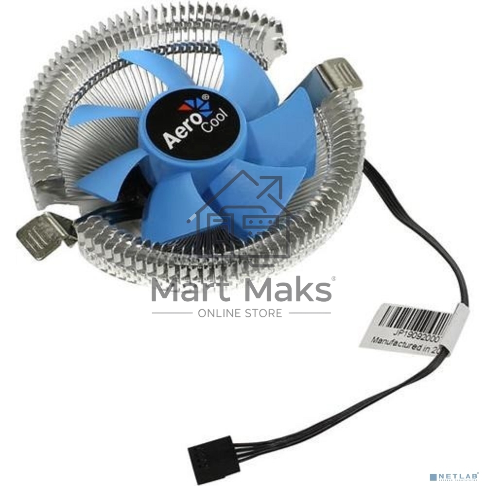 Кулер для процессора AeroCool / Formula Verkho I серебристый, 80 мм, алюминий, 2500 об/мин, 29.7 дБ, 4 pin, 90 Вт, 45 мм