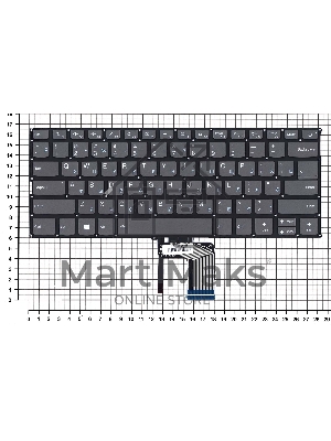 Клавиатура для ноутбука Lenovo Yoga 720-13ISK, черная с подсветкой