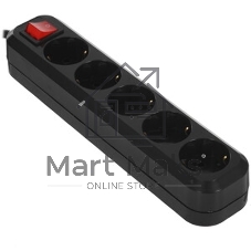 Сетевой фильтр 5bites GARDA SP5B-530 5S, 3x0.75 мм2, 3 м, черный