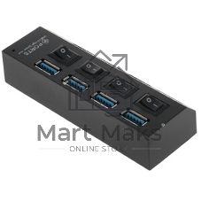 USB-концентратор Smartbuy SBHA-7304-W, USB 3.0, USB 4 порта, USB