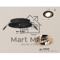 Комплект встраиваемого поворотного светильника Ambrella light XC7622084 SBK/PPG черный песок/золото розовое полированное MR16 GU5.3 (C7622, N7005)