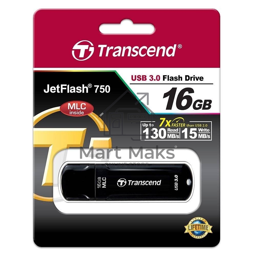 Флешка USB R/W R/W Transcend 16Gb Jetflash 750 TS16GJF750K USB3.0 черный