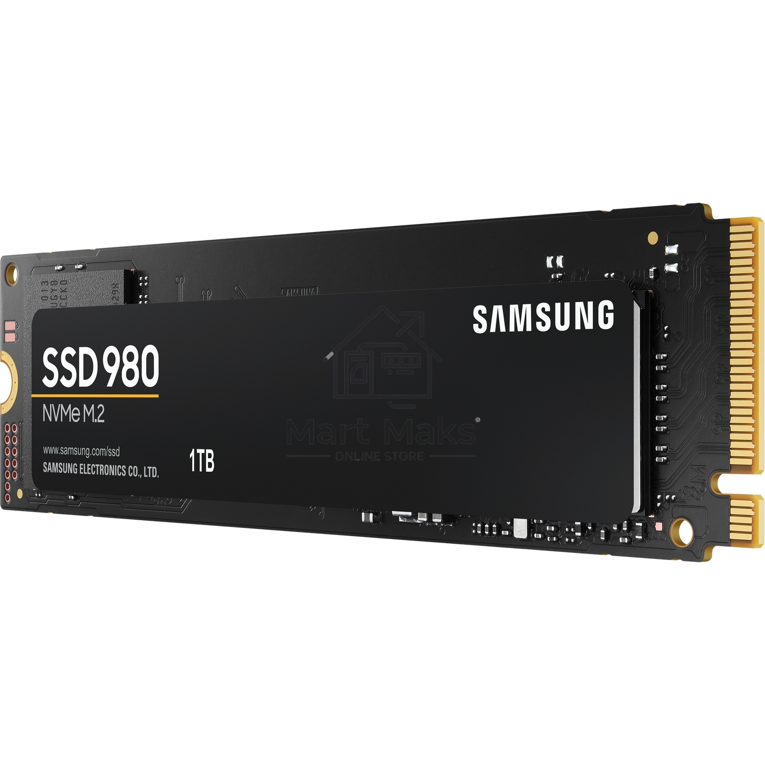 Накопитель SSD Samsung 980, 1000GB, PCIe 3.0 x4, M.2 2280, NVMe, R/W 3500/3000