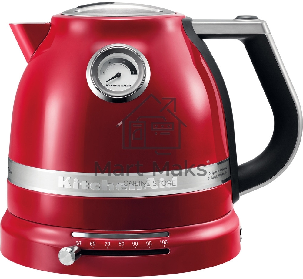 Чайник электрический KitchenAid 5KEK1522 1.5л. 2400Вт серебристый матовый/красный(корпус: алюминий)