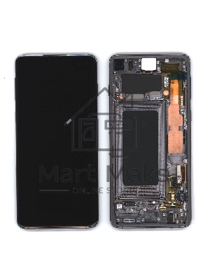 Дисплея для Samsung Galaxy S10 SM-G973F в сборе с тачскрином ServicePack, черный (GH82-18850A)