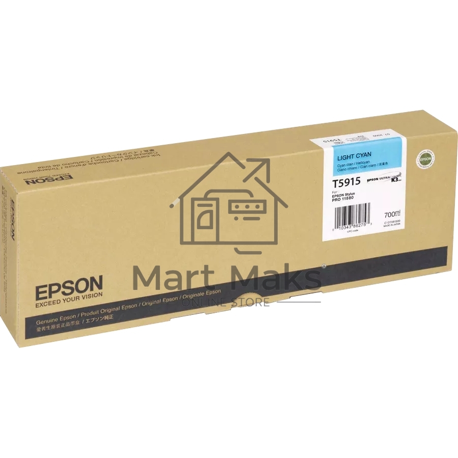 Картридж струйный Epson T5915 (C13T591500) светло-голубой (700 мл) для SP 11880