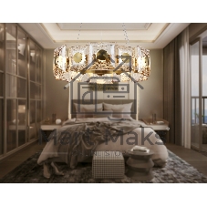 Светильник Ambrella light LH31021 BS/TI латунь/янтарь 56W 3000K D570*150