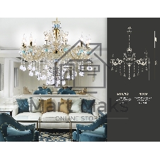Светильник Ambrella light TR4929/12 GD/WH/CL золото/белый/прозрачный E14*12 max 40W D910*680
