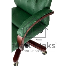 Кресло Бюрократ T-9928Walnut зеленый, кожа