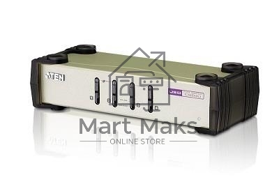 Переключатель ATEN CS84U(-AT) 4-портовый KVM-переключатель 1 user(HDB15(SVGA Female)+KBD(PS/2)+MOUSE(PS/2), KVM-порты: SPHD18(Female). В комплекте: кабели KVM (2L-5201P)-4шт. Не требует внешнего питания