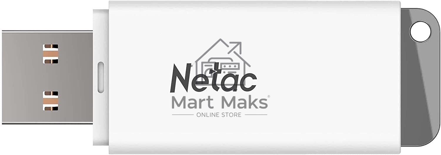Флешка USB R/W R/W Netac U185 8Gb <NT03U185N-008G-20WH>, USB2.0, с колпачком, пластиковая белая