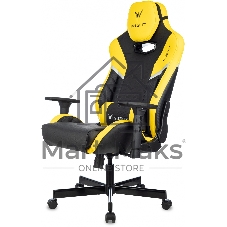 Кресло игровое Knight Thunder 5X черный/желтый эко.кожа крестов. металл