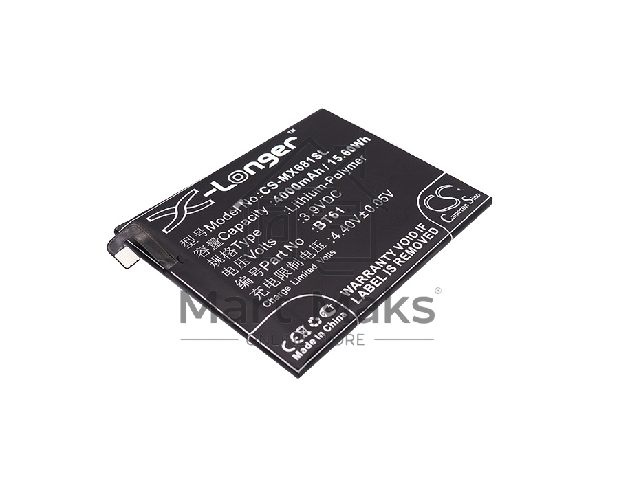 Аккумулятор CameronSinoCS-MX681SL BT61 для Meizu M3 Note (М - версия M681H) 3.9V / 4000mAh / 15.60Wh