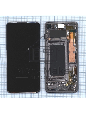 Дисплея для Samsung Galaxy S10 SM-G973F в сборе с тачскрином ServicePack, черный (GH82-18850A)