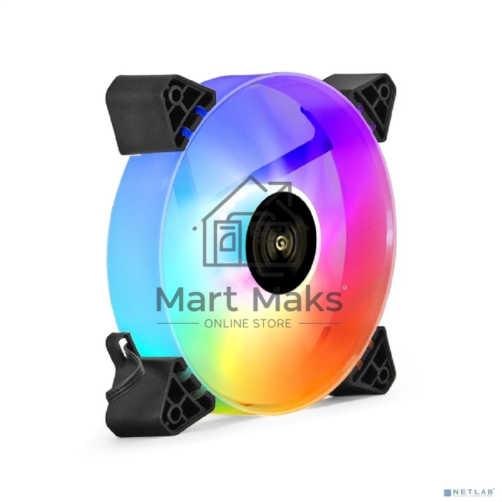 Вентилятор для корпуса ExeGate EX12025HM3PM.FRGb.5CSU черный/белый, 120 мм, 1200 об/мин, 24 дБ, 3 pin