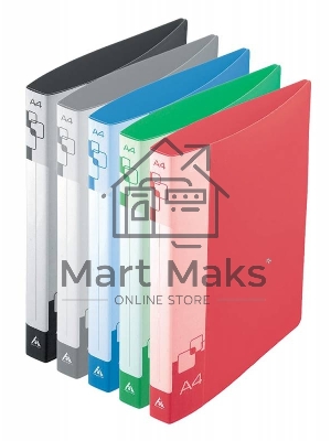 Папка на 4-х D-кольцах Бюрократ -0840/4DBLCK A4 пластик 0.8мм кор.40мм внут.и торц.карм черный