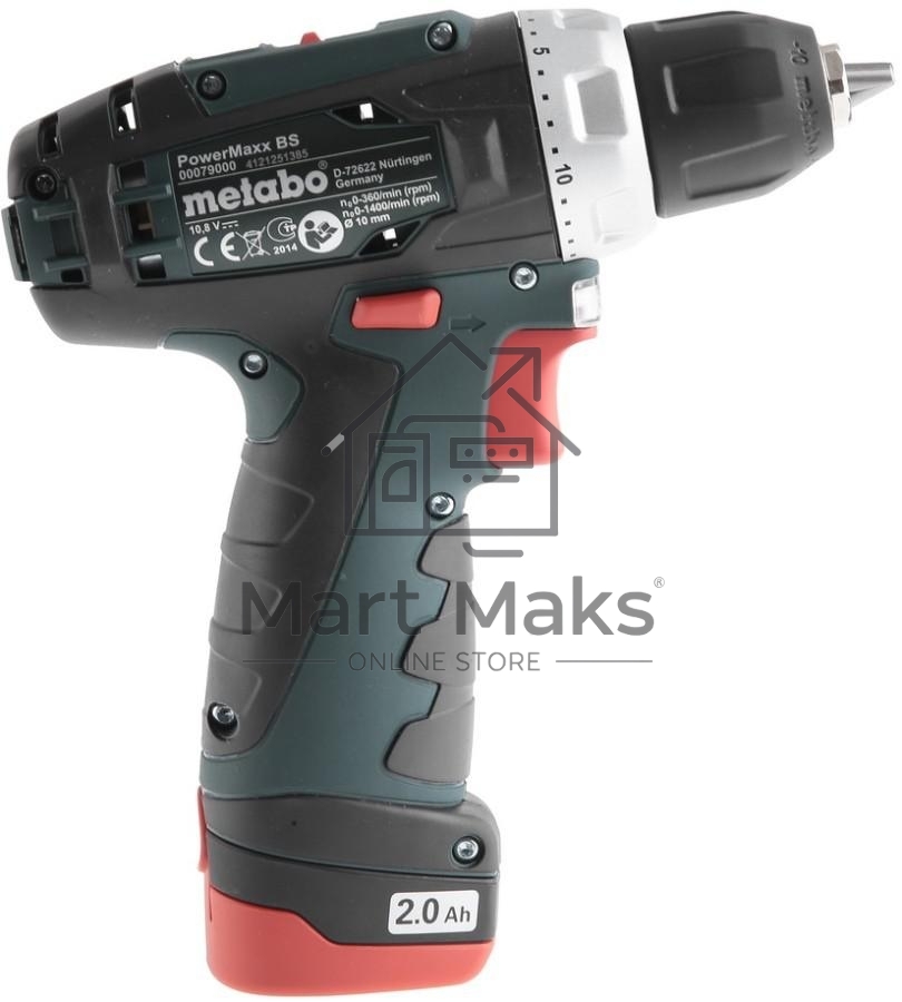 Дрель-шуруповерт Metabo PowerMaxx BS 600080500, Аккумуляторный, 12В, 2 АКБ