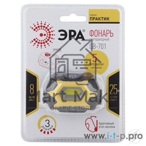 Фонарь ЭРА GB-701 5W COB налобный 3xAAA сенсор