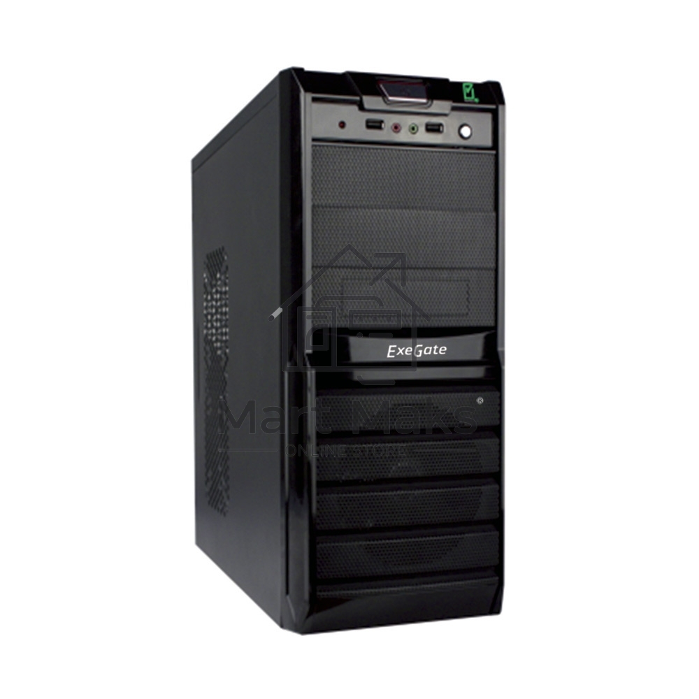 Компьютерный корпус Exegate EX278396RUS Miditower Exegate XP-329S Black, ATX, <XP400, Black,120mm>, 2*USB, Audio
