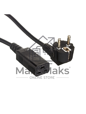 Кабель питания ExeGate Power PC19-10P (Евровилка Schuko->С19) VDE-250V-3*1.5-CU, черный, 16А, 10м