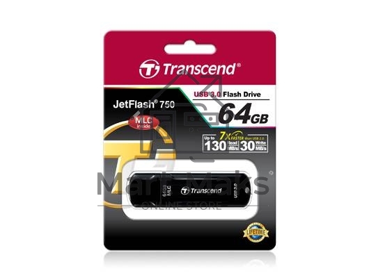 Флешка USB R/W Transcend USB Drive 64Gb JetFlash 750 TS64GJF750K USB 3.0