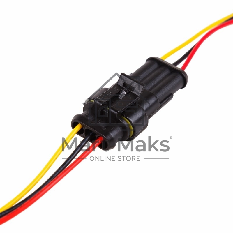 Автомобильный разъем штекер с проводом 20 см (3-контактный) DJ7031-1.5-11