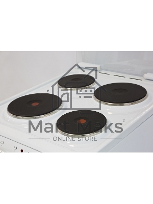 Плита электрическая De Luxe 5004.13э КР белый, конфорок 4 шт, духовка 43 л, 50 см x 85 см x 50 см