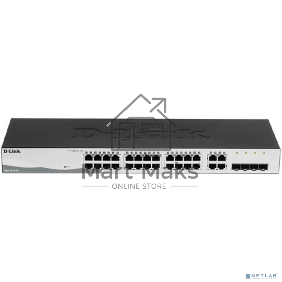Настраиваемый коммутатор WebSmart с 24 портами 10/100/1000Base-T и 4 комбо-портами 100/1000Base-T/SFP D-Link DGS-1210-28/F3A