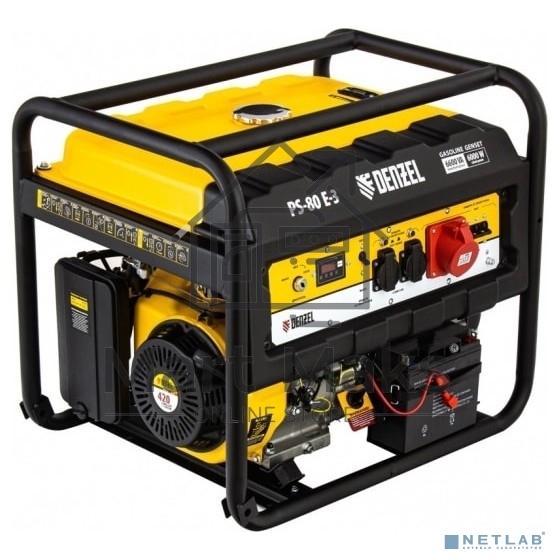 Электрогенератор бензиновый Denzel PS 80 E-3, 6.5 кВт, 85 дБ, 87 кг