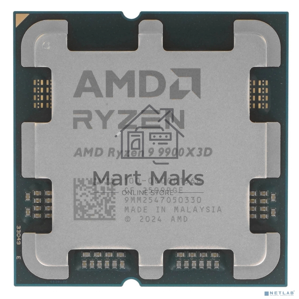 Процессор AMD RYZEN 9 9900X3D OEM (Granite Ridge, 4nm, C12/T24, Base 4,4GHz, Turbo 5,5GHz, GPU Radeon Graphics, L3 128Mb, TDP 120W, SAM5)
