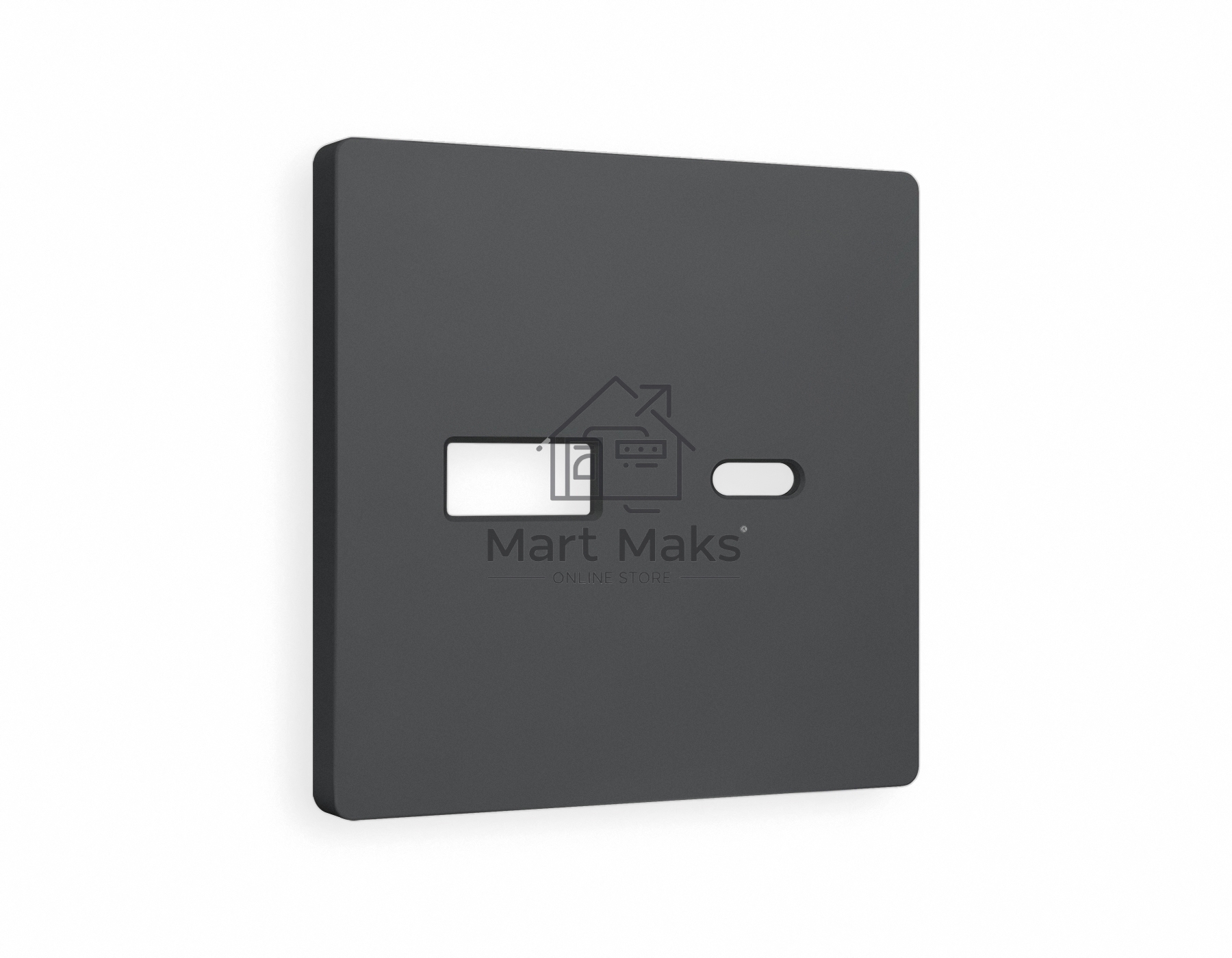 Лицевая панель ALFA (Графит Мягкое касание) для розетки 2USB тип A+C QUANT AP9110