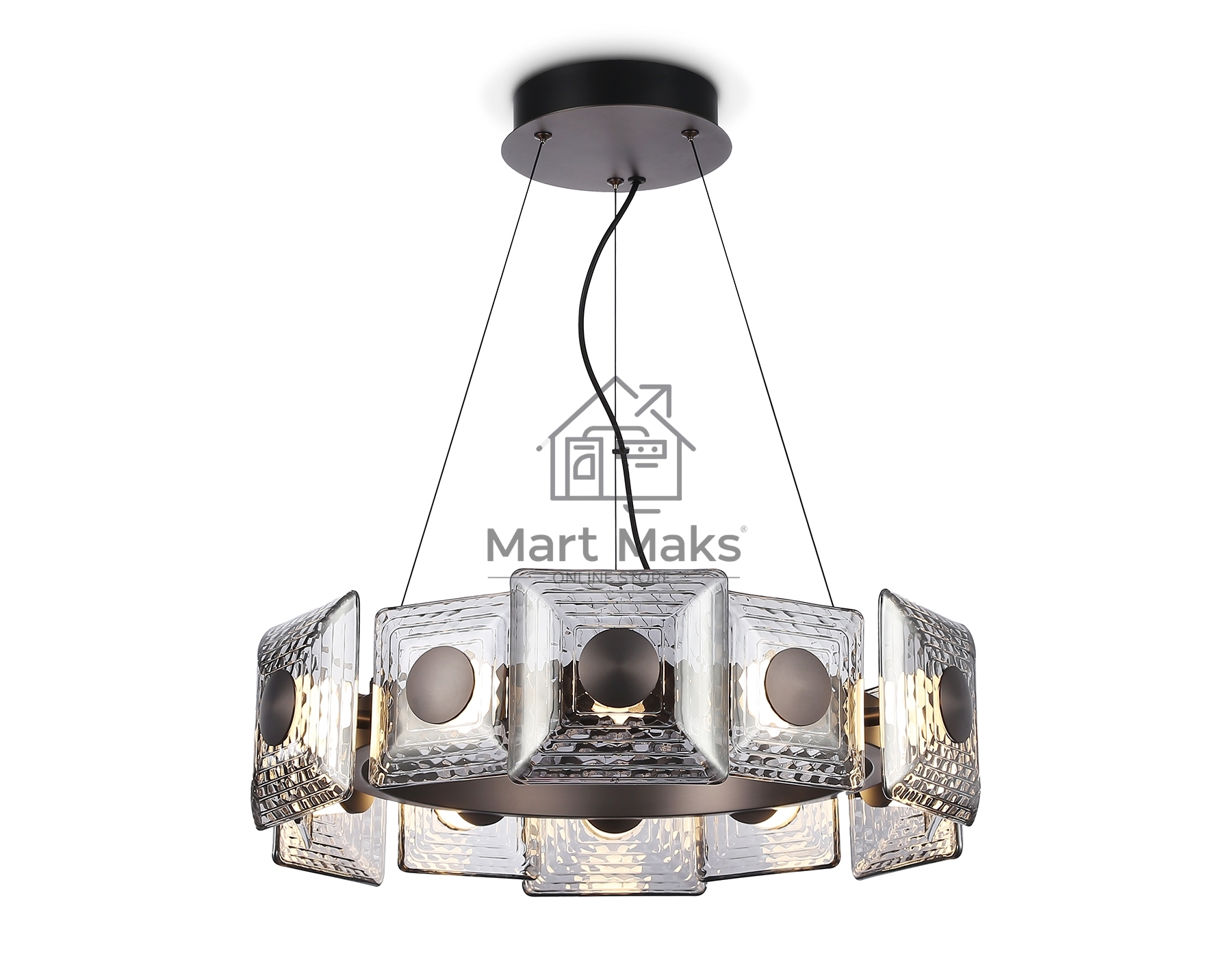 Светильник Ambrella light LH31024 GR/SM серый/дымчатый 56W 3000K D570*150