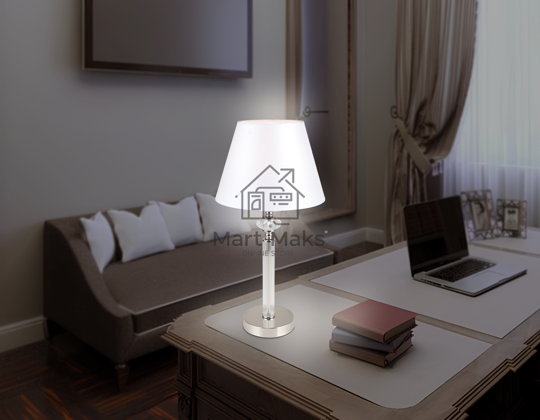 Светильник Ambrella light LH71007 BN/WH никель/белый E14 max 40W D260*505