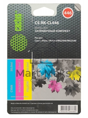 Заправочный набор Cactus CS-RK-CL446 многоцветный для Canon Pixma MG2440/MG2541 (3*30ml)